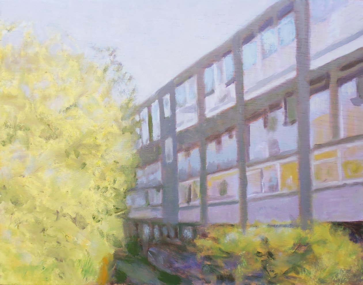 Een plek om te wonen 53, 2013 (olieverf op multiplex) door Trevor Burgess