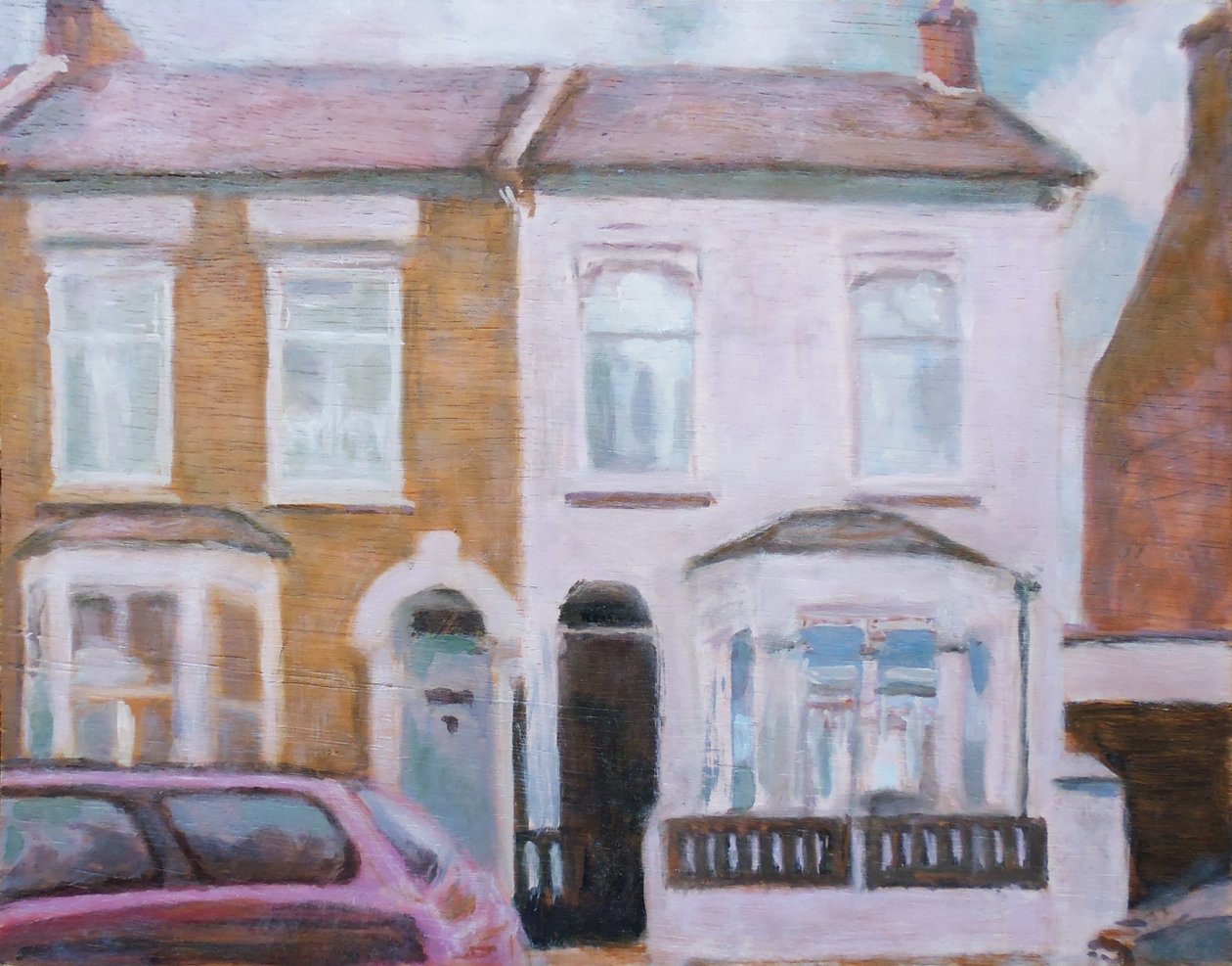 Een plek om te wonen 54, 2013 (olieverf op multiplex) door Trevor Burgess