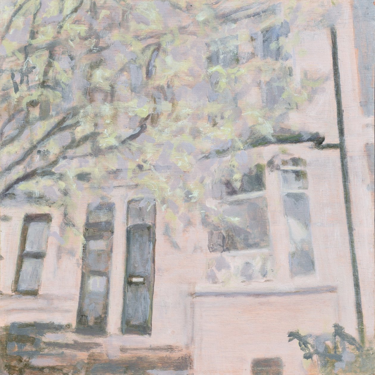 Een plek om te wonen 57, 2013 (olieverf op multiplex) door Trevor Burgess