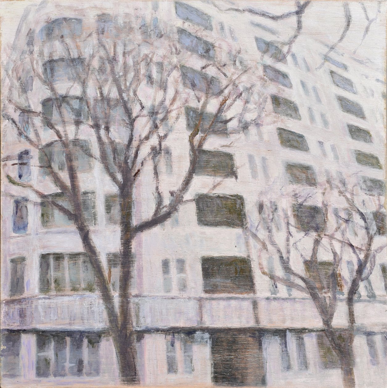Een plek om te wonen 58, 2013 (olieverf op multiplex) door Trevor Burgess