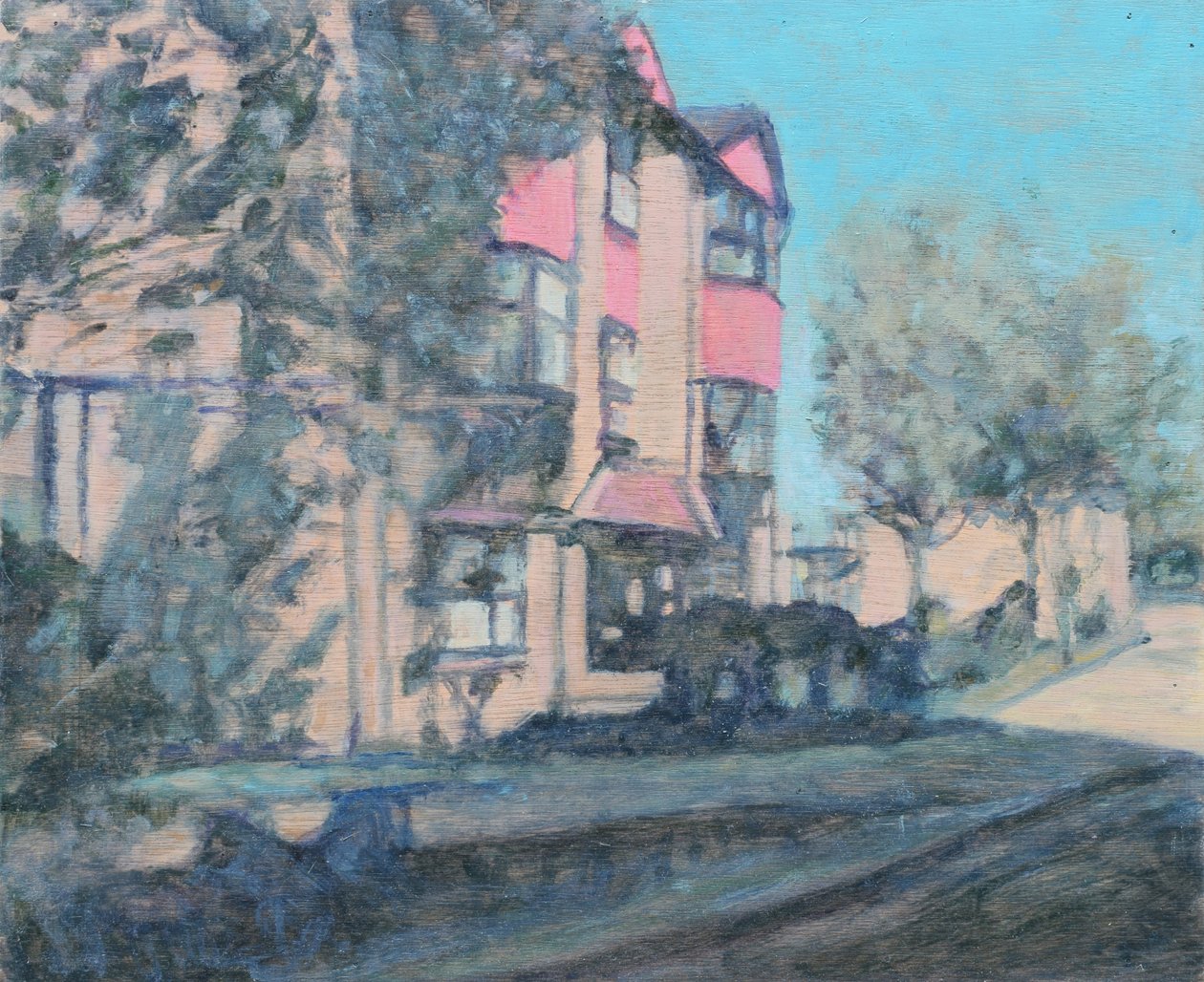 Een plek om te wonen 59, 2013 (olieverf op multiplex) door Trevor Burgess