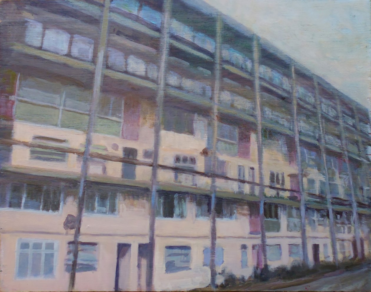 Een plek om te wonen 60, 2013 (olieverf op multiplex) door Trevor Burgess