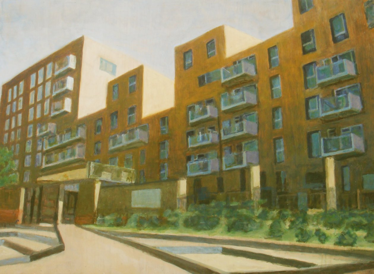 Een plek om te wonen L4, 2013 (olieverf op multiplex) door Trevor Burgess