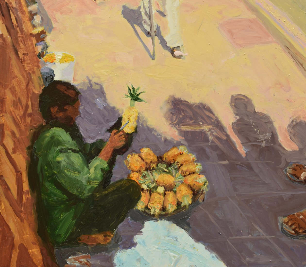 Ananas trilogie 3 (Mumbai), 2018 (olieverf op board) door Trevor Burgess