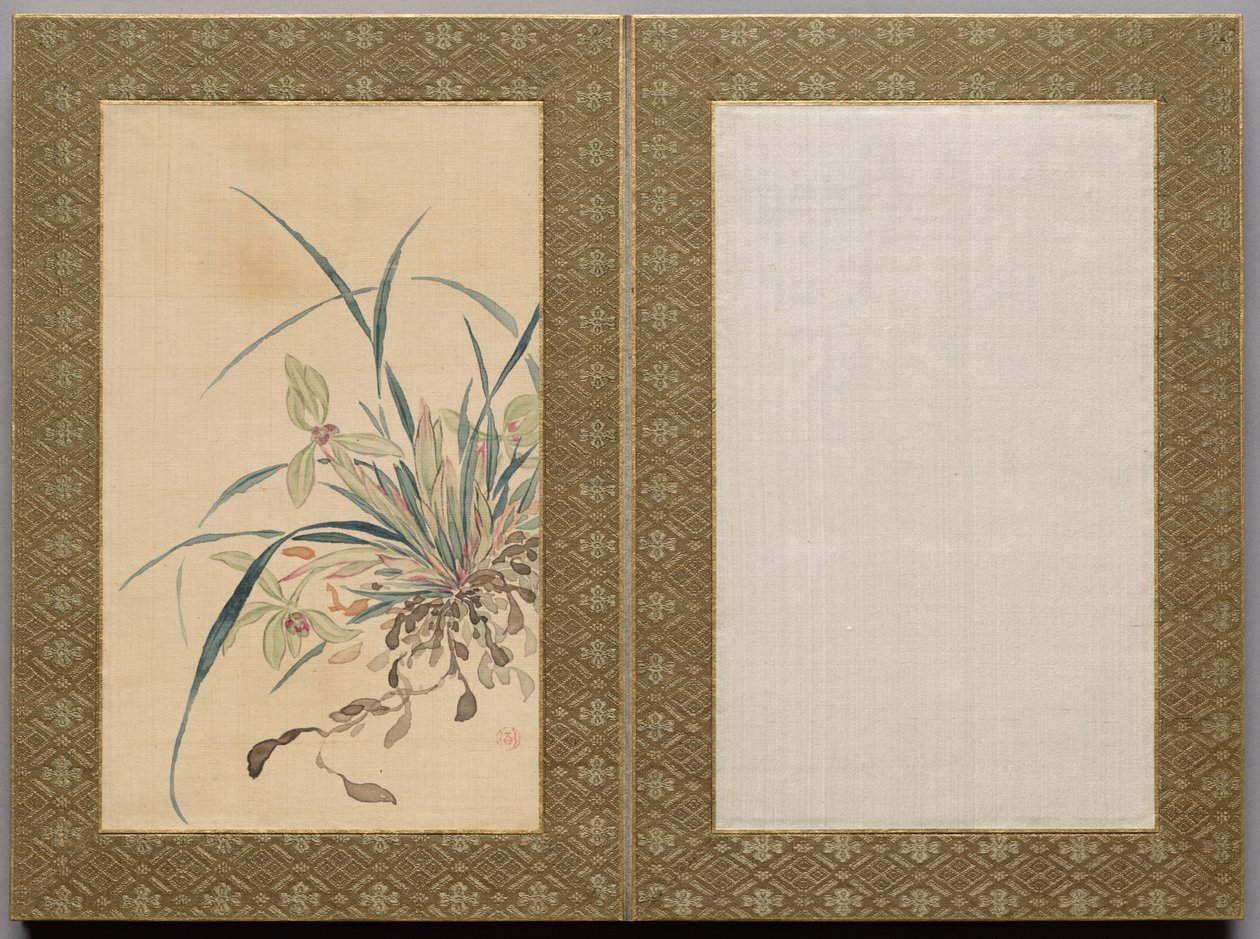 Schilderen van bloemen en grassen door Tsubaki Chinzan