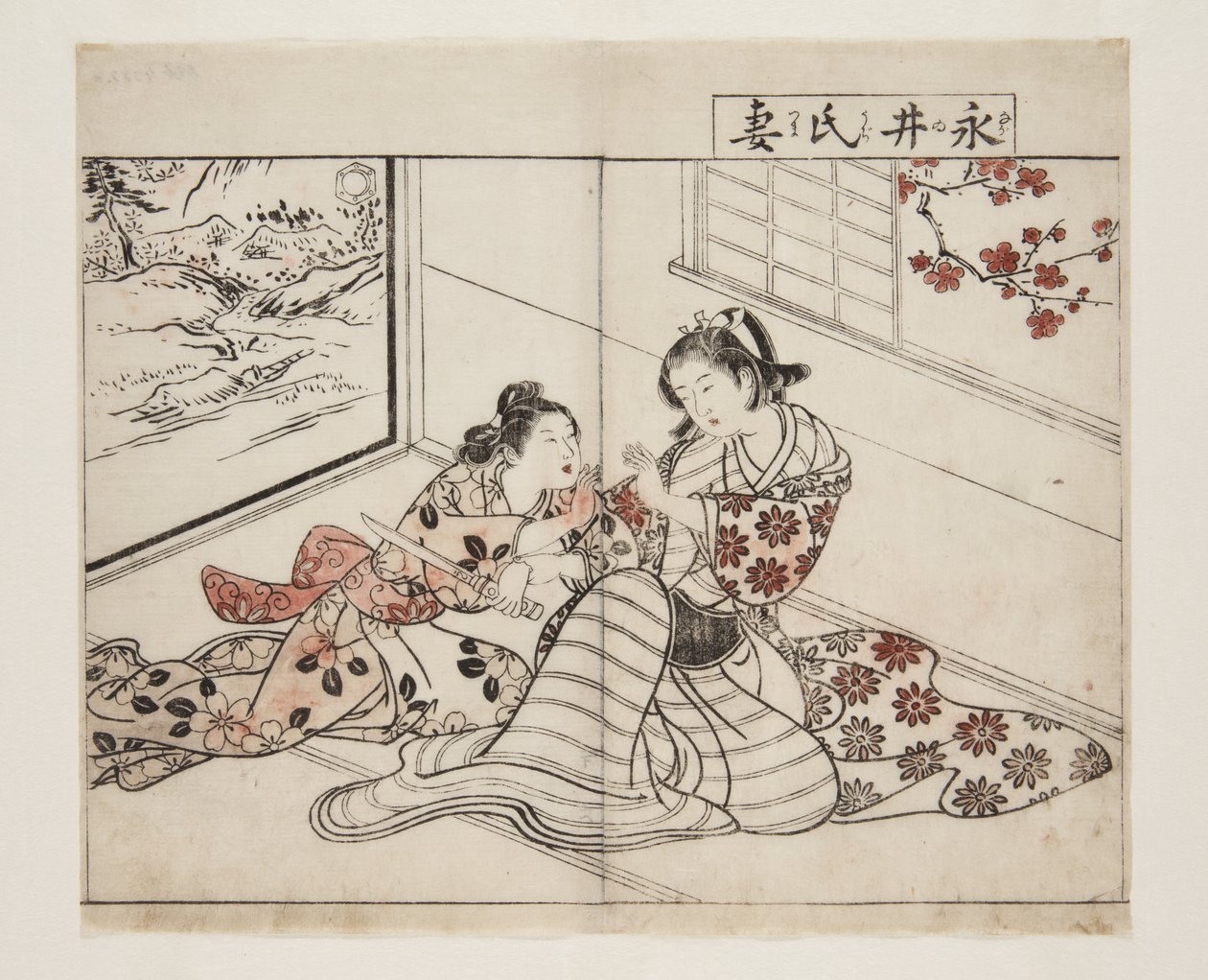 Vrouw van Nagai (kleur houtsnede) door Tsukioka Settei