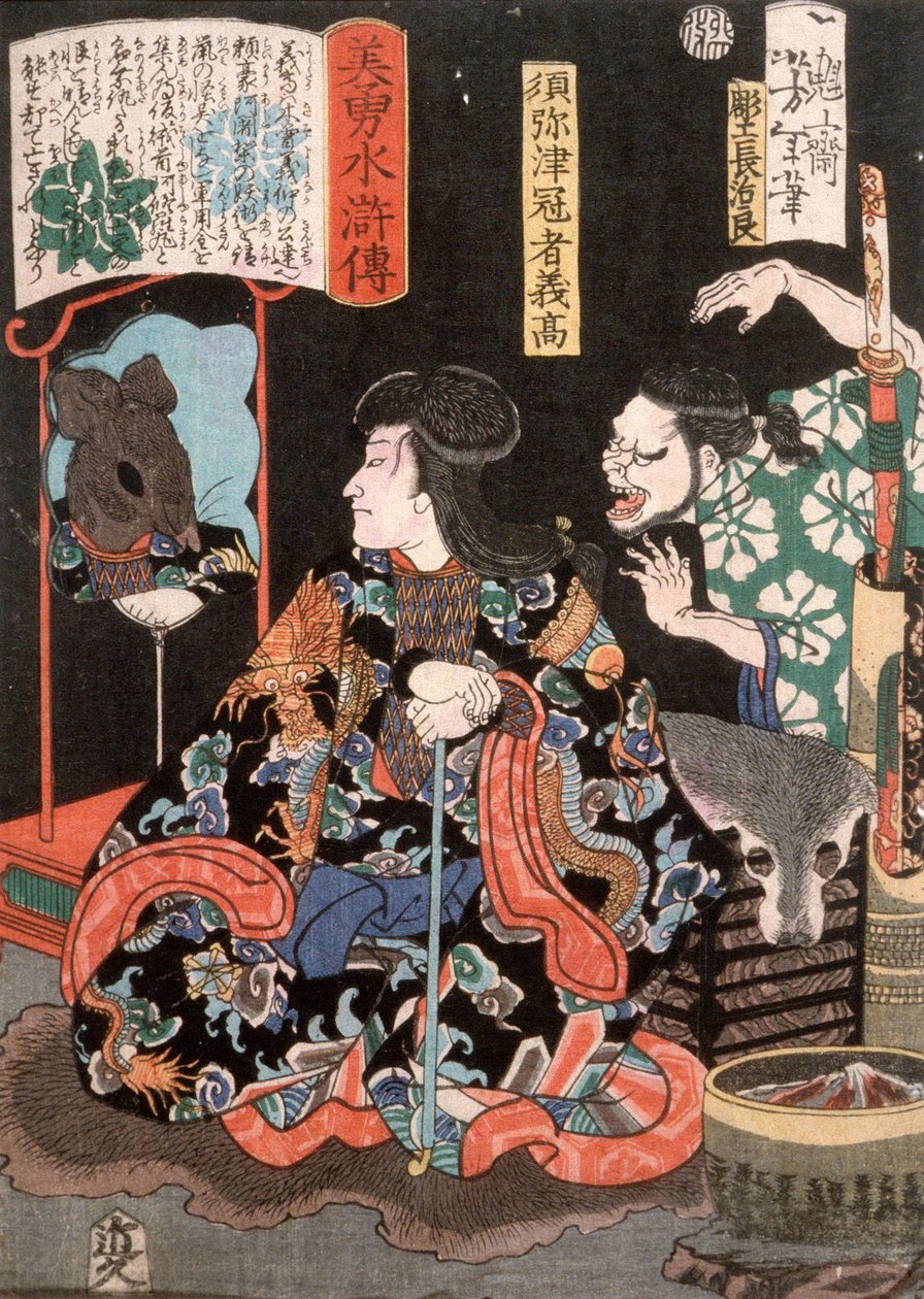 Shumitsu Kanja Yoshitaka als Ratte in einem Spiegel reflektierend door Tsukioka Yoshitoshi