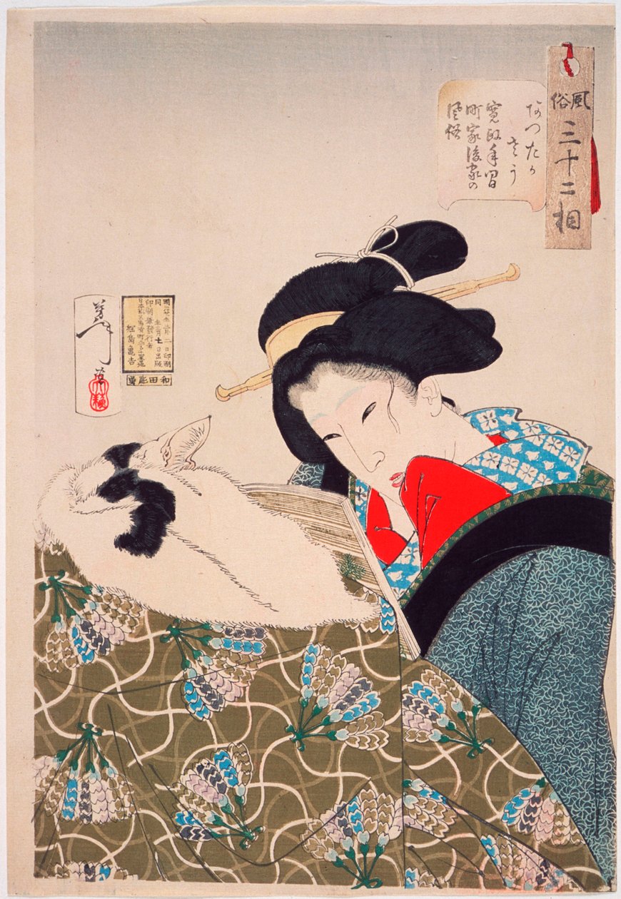 Warm: een stadsweduwe uit de Kansei-periode (1789-1800) door Tsukioka Yoshitoshi