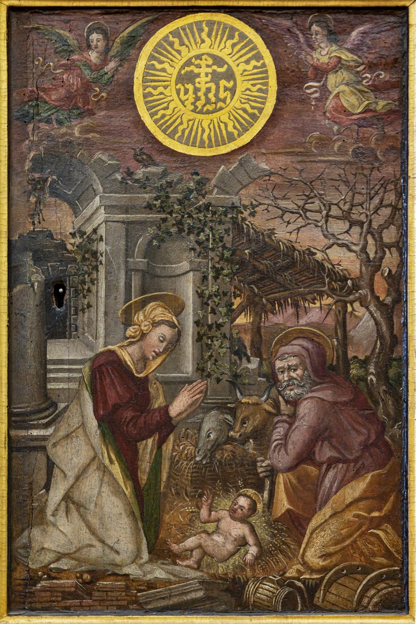 Geboorte van Jezus, deur van een ciborium, eerste helft 16e eeuw door Tuscan School