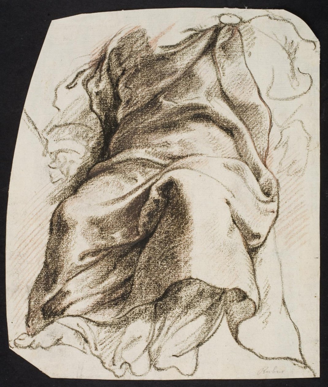 Draperiestudie voor de figuur van God de Vader door Ubekendt