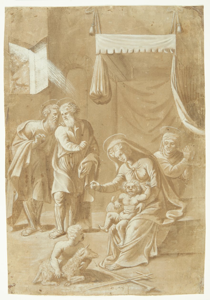 Maria met het kindje Jezus, Johannes de Doper, Elisabeth, Jozef en Zacharias door Ubekendt
