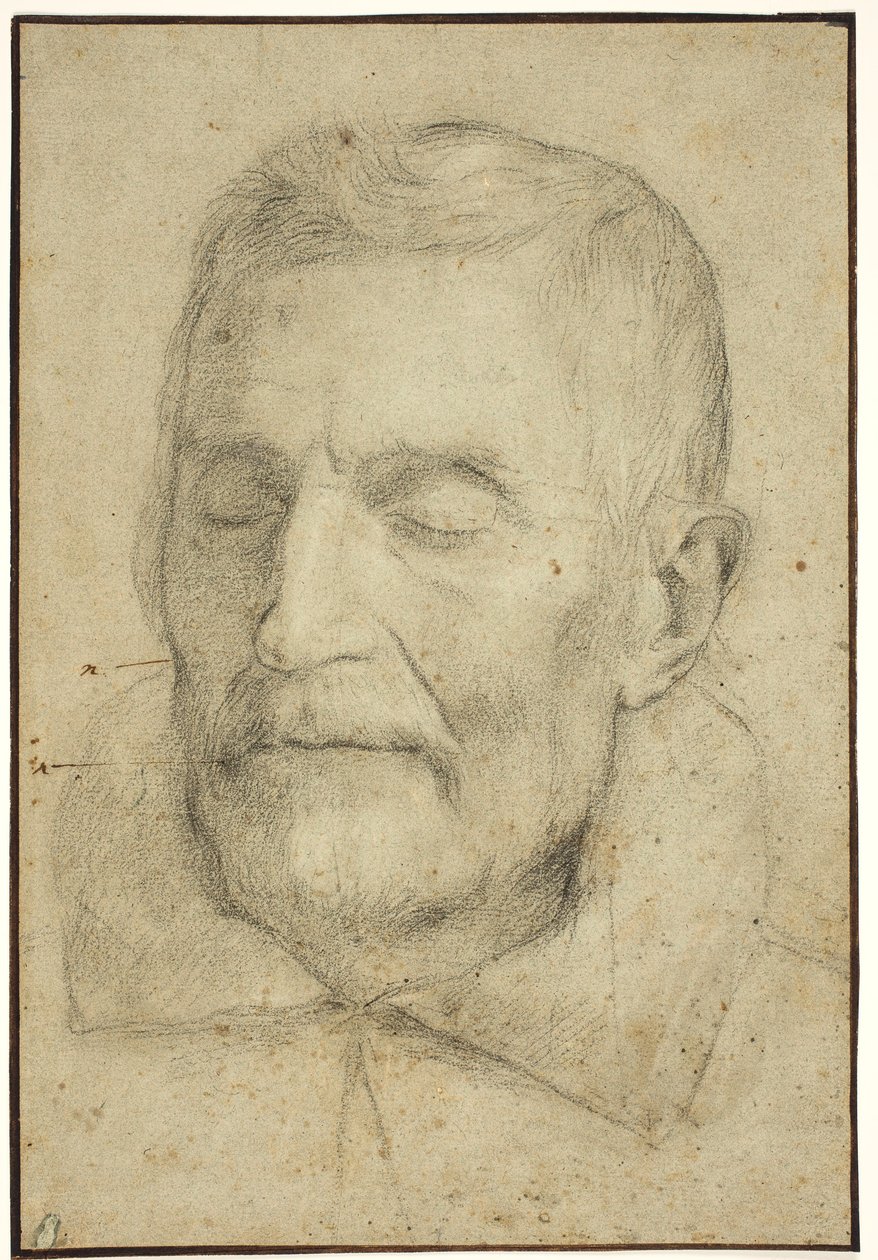 Portret van een man met gesloten ogen door Ubekendt italiensk