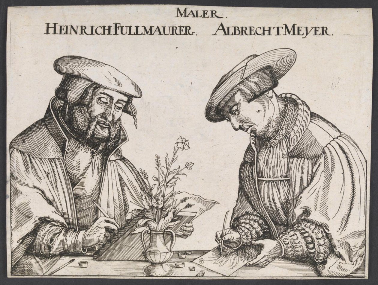 Portret van Heinrich Füllmaurer en Albrecht Meyer door Ubekendt tysk 1500 tallet