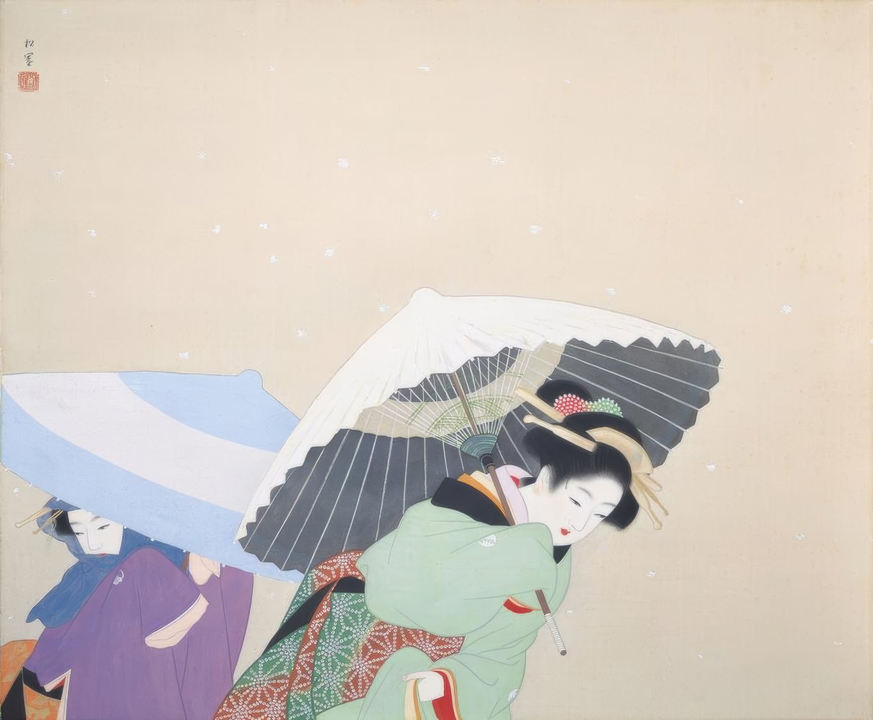 Grote sneeuwvlokken door Uemura Shoen