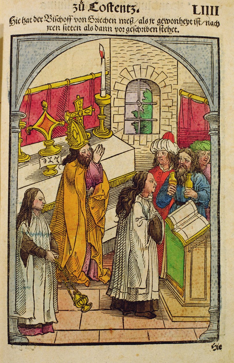 Een scène uit het Concilie van Konstanz, uit 