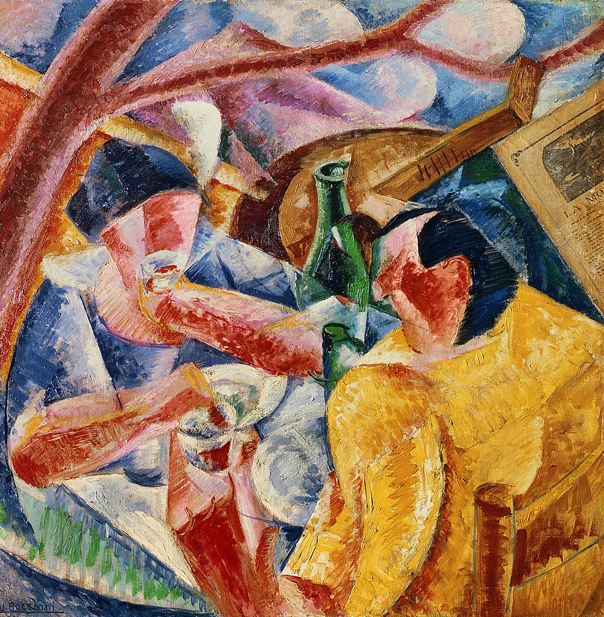 Onder de pergola in Napels, 1914 door Umberto Boccioni