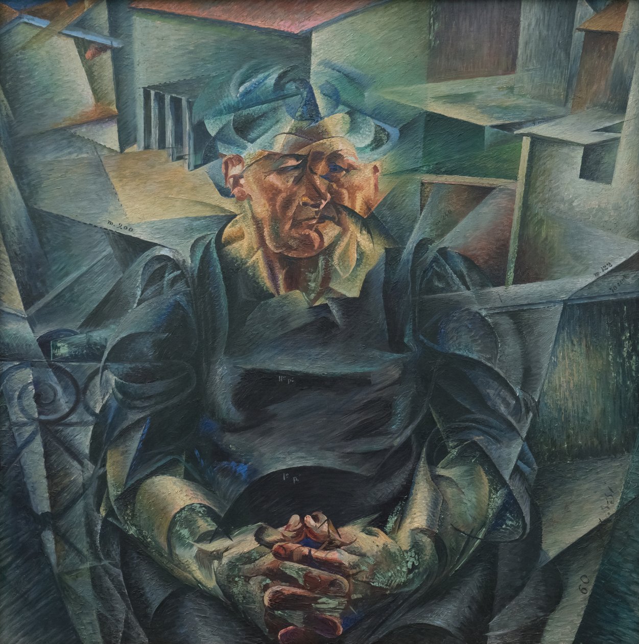 Horizontale constructie door Umberto Boccioni