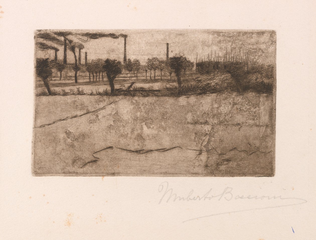 Landschap met Industriële Planten door Umberto Boccioni