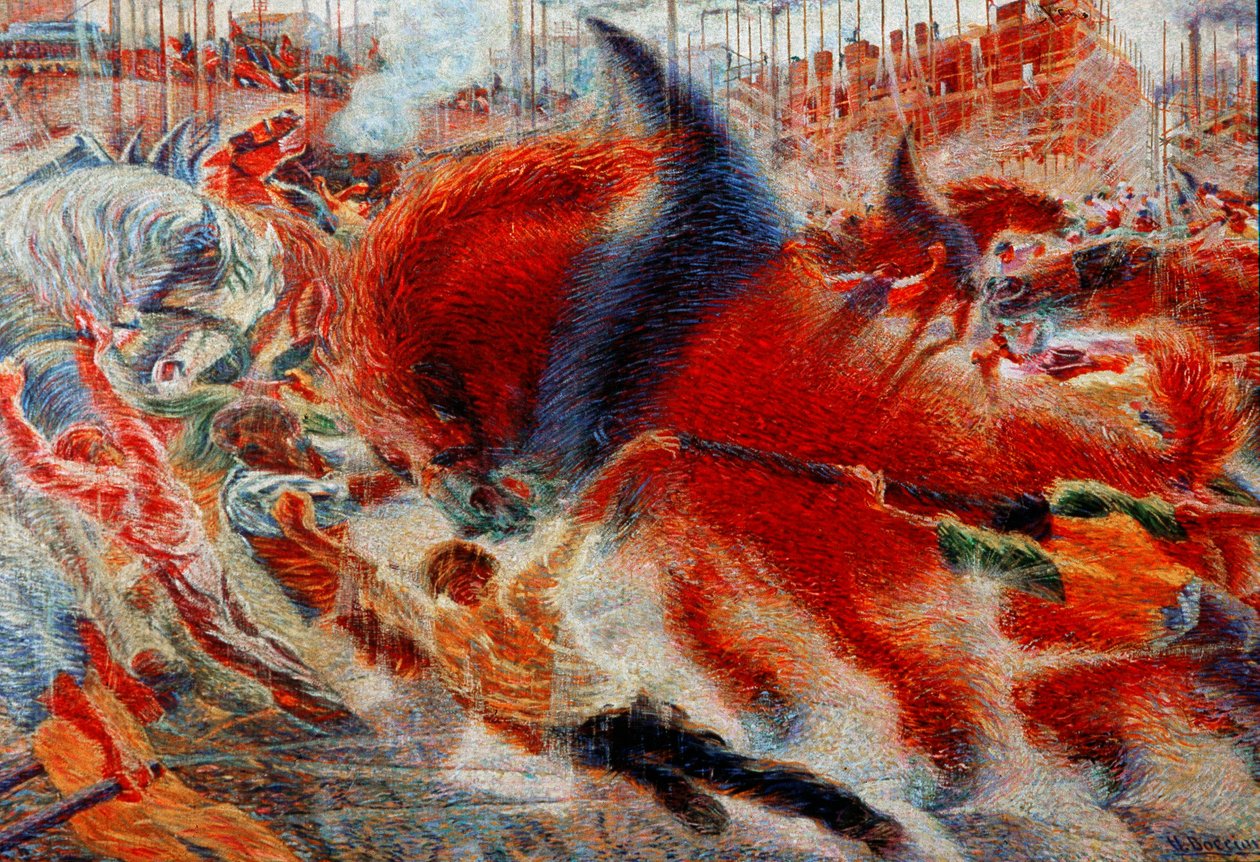 De stad rijst door Umberto Boccioni