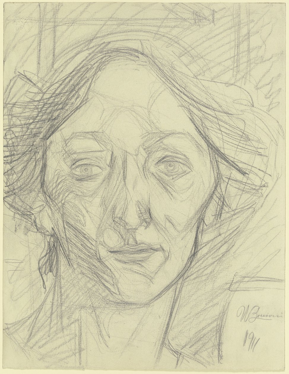 Vrouwenhoofd door Umberto Boccioni