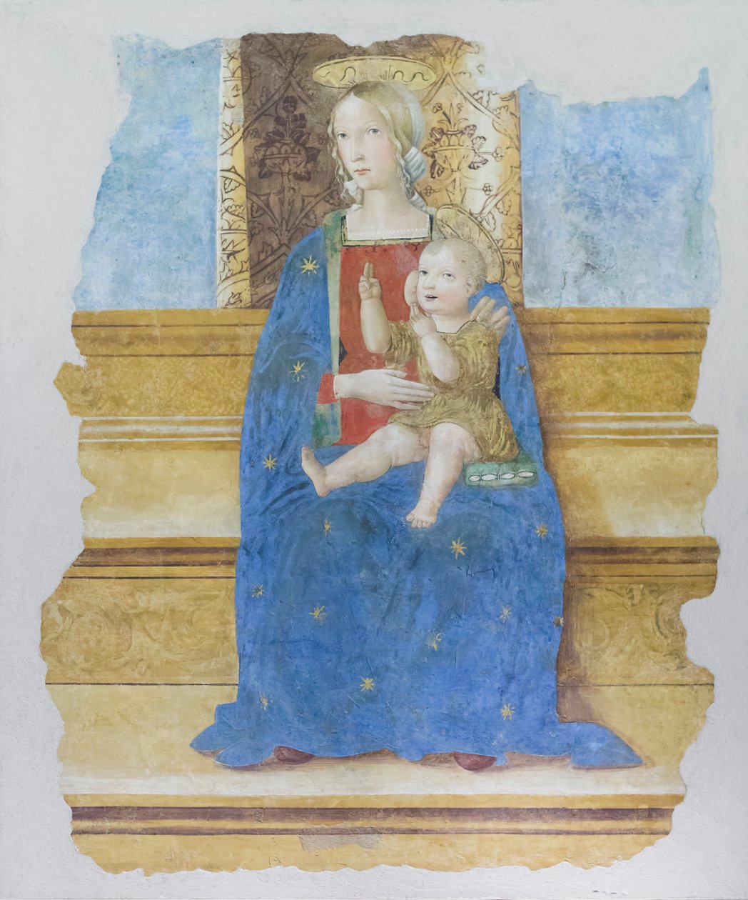 Voedende Madonna, begin 16e eeuw, Baldo de Sarofini da Perugia? door Umbrian School