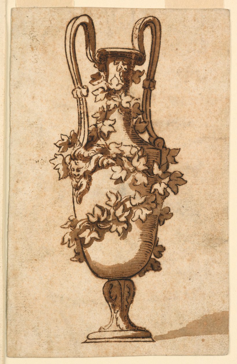 Tekening, ontwerp voor een decoratieve vaas, 1750-1800 door Unbekannt Unbekannt