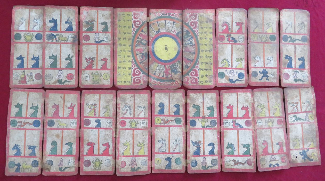 Ersu astrologische tekst, met dierenriem dieren door Unbekannt Unbekannt