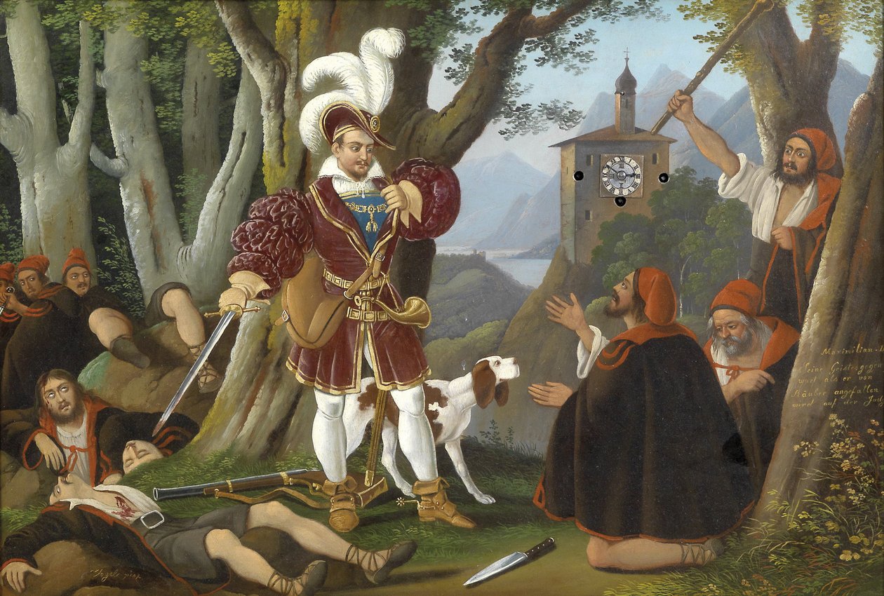 Keizer Maximiliaan I met de rovers door Unbekannt Unbekannt