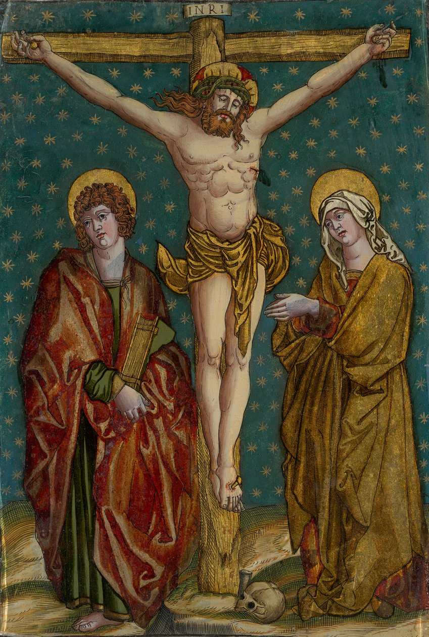 Kruisiging van Jezus met Maria en Johannes door Unbekannt Unbekannt