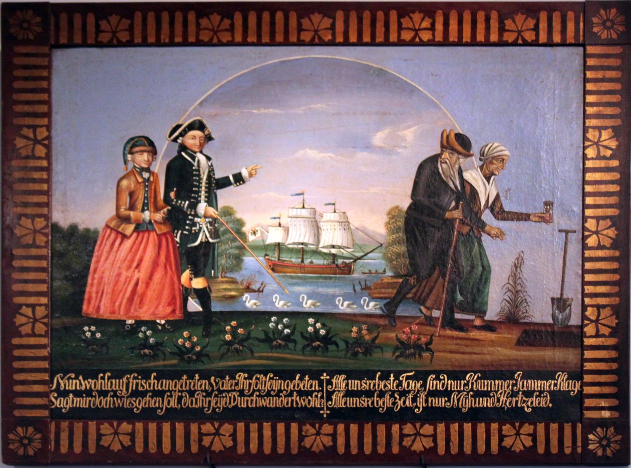 Passage door de glazen bol; Allegorie voor de passage door het leven door Unbekannt Unbekannt