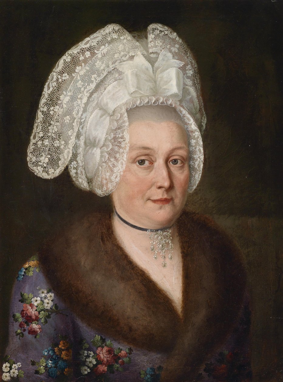 Portret van een elegante vrouw door Unbekannt Unbekannt