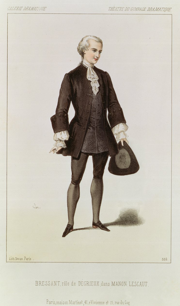 Bressant in de rol van Degrieux, in de opera 