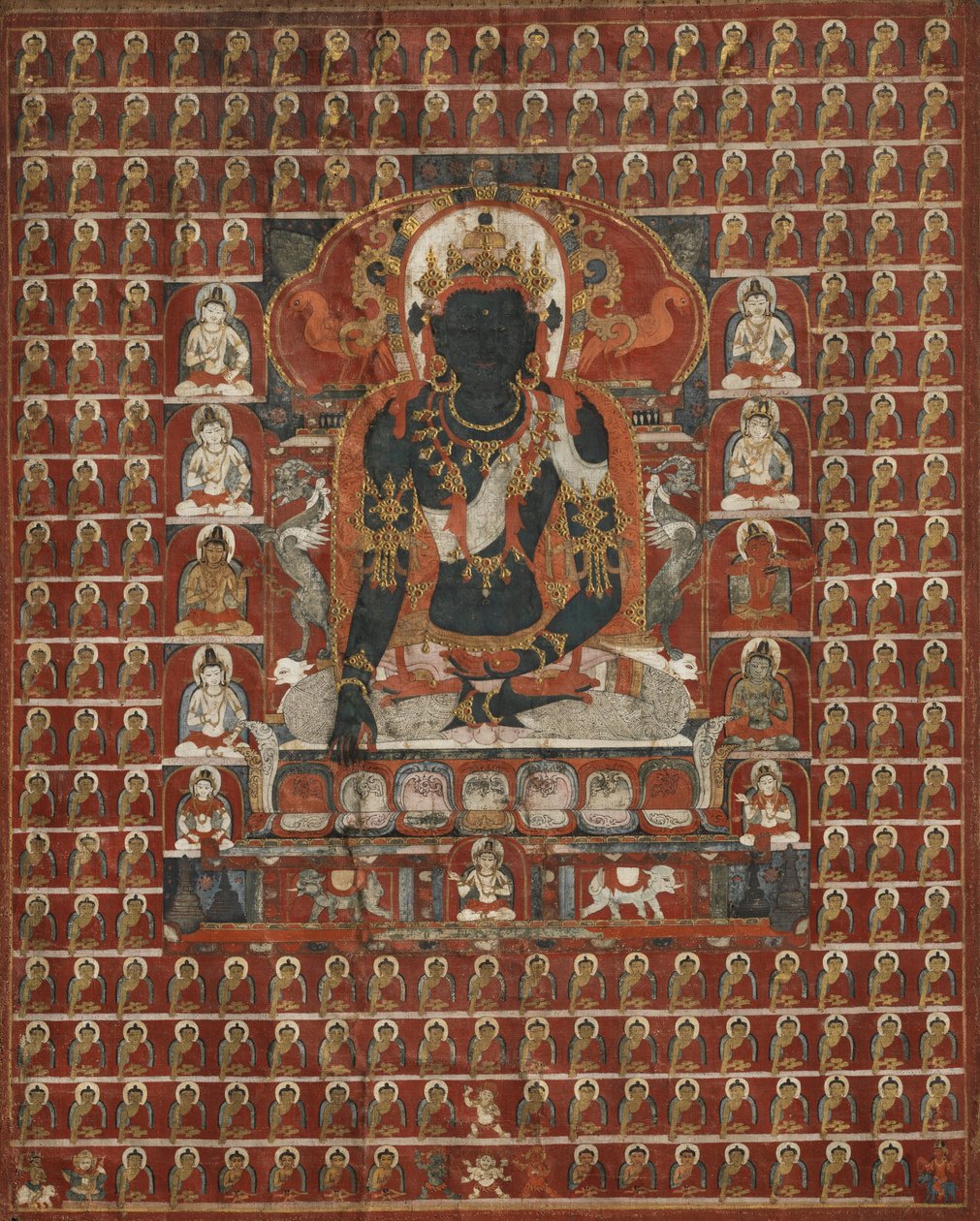 Boeddha Akshobhya en de Oostelijke Vergadering van de Sarvadurgatiparishodhana Mandala door Unbekannt Unbekannt