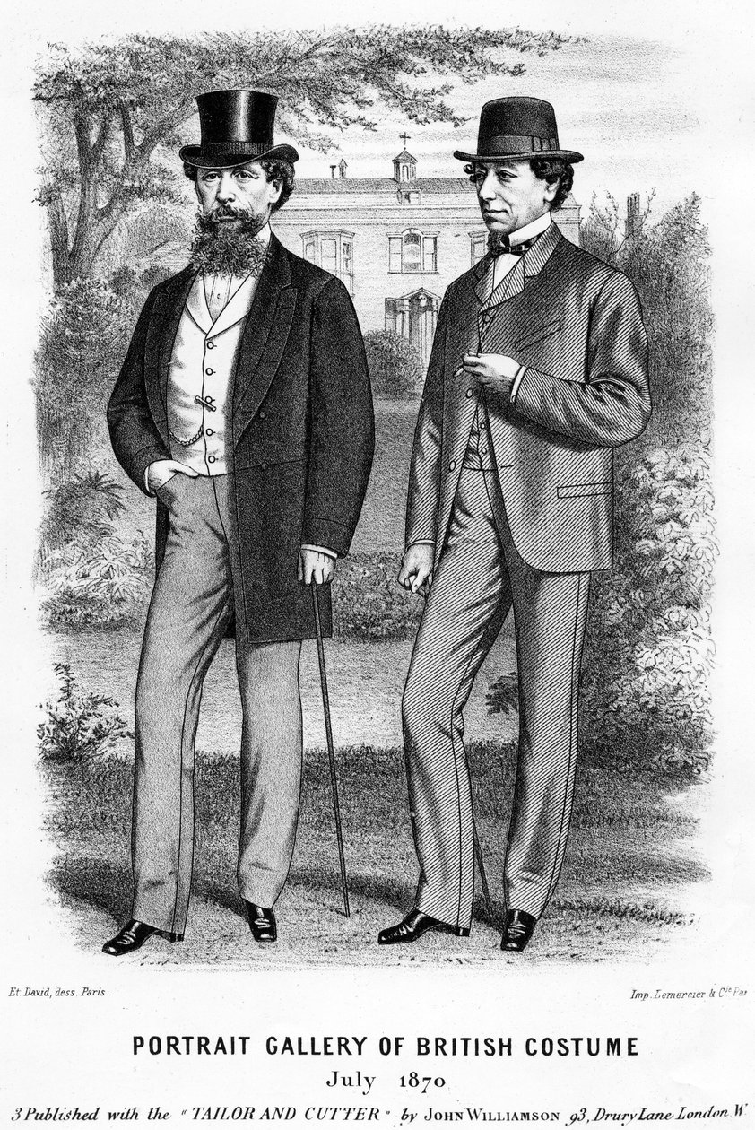 Charles Dickens en Benjamin Disraeli, 1870 (lithografie) door Unbekannt Unbekannt