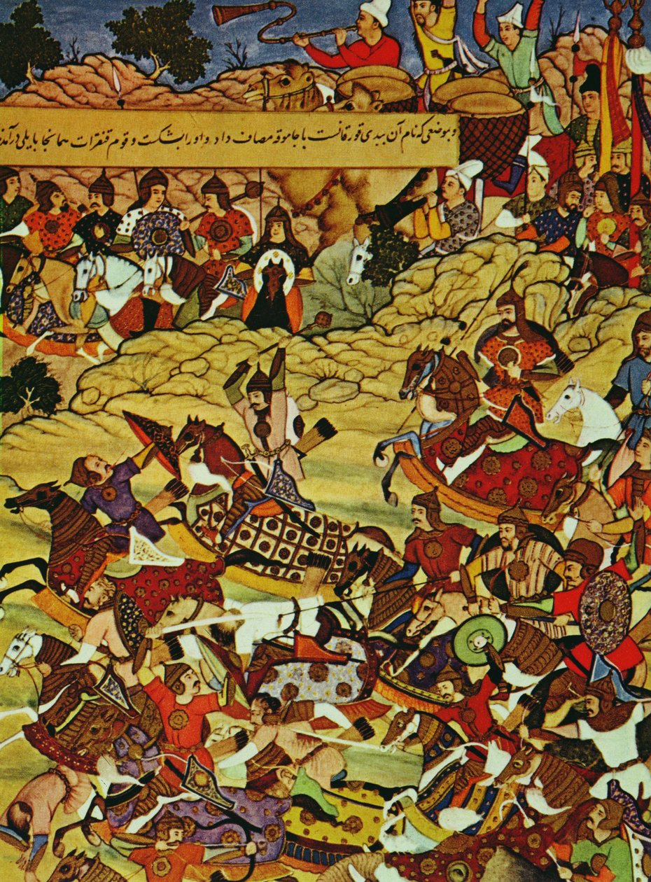 Genghis Khan in de strijd, voorafgegaan door Gebe, een van zijn generaals door Unbekannt Unbekannt