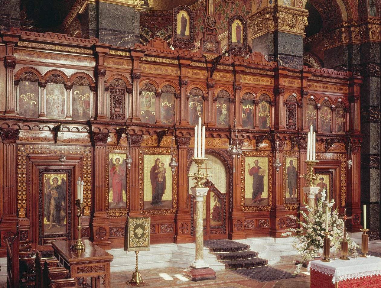 Interieurzicht, Kathedraal van de Goddelijke Wijsheid, Moscow Road, Londen door Unbekannt Unbekannt