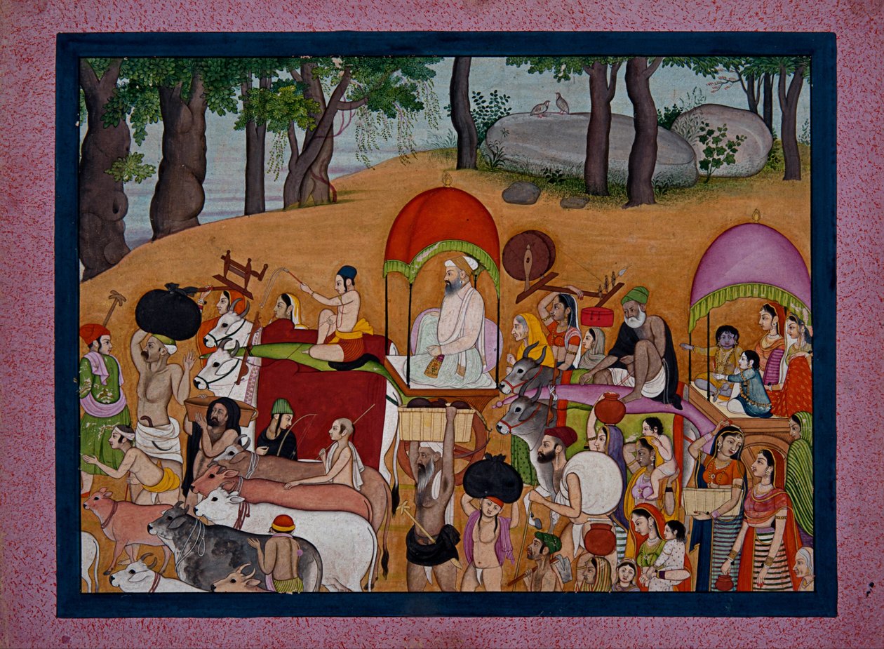 Nanda en andere herders verhuizen naar Vrindavana gebaseerd op het verhaal van de Bhagavata-Purana door Unbekannt Unbekannt
