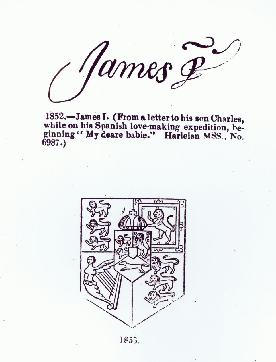 Reproductie van de handtekening van Jacobus VI en I (1566-1625), 17 maart 1623 door Unbekannt Unbekannt