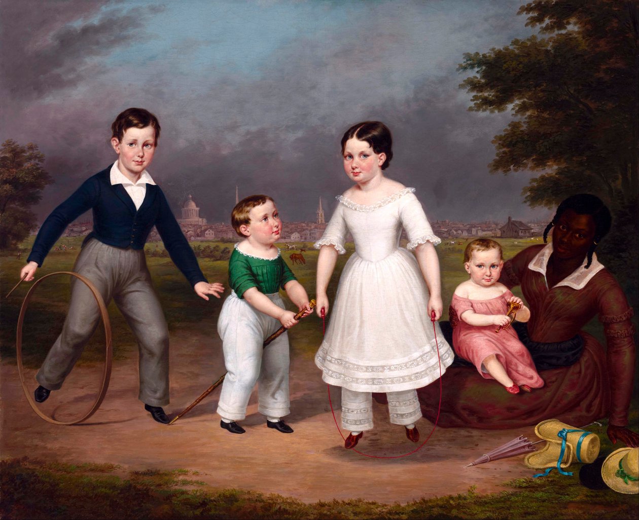 Robert, Calvin, Martha en William Scott en Mila door Unbekannt Unbekannt
