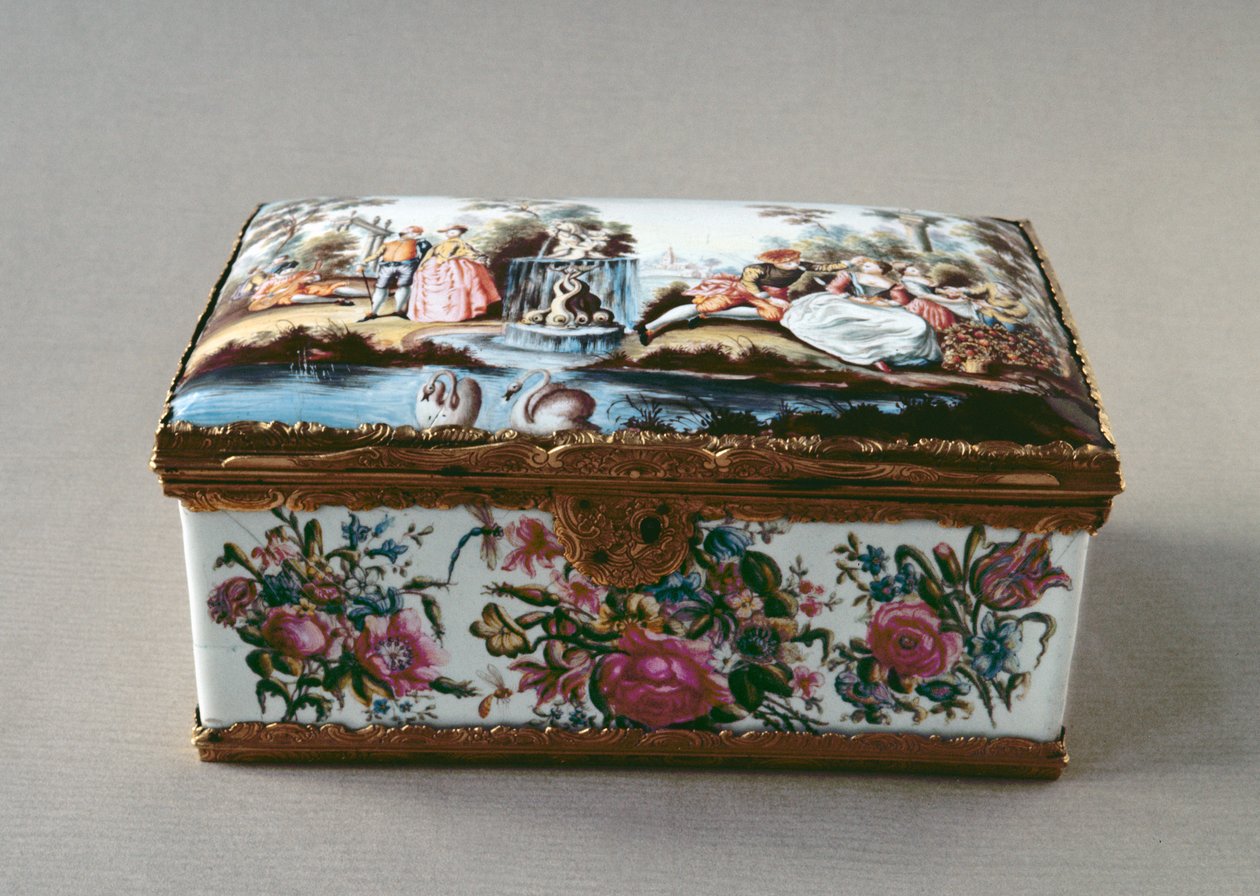 Snuifdoos, ca. 1750, email met vergulde montage door Unbekannt Unbekannt