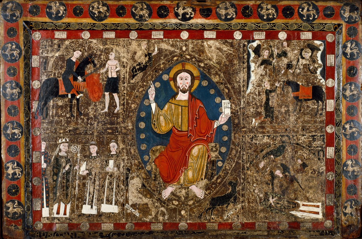Altaarfront met Christus in Majesteit en het leven van Sint Martinus door Unbekannt Unbekannt