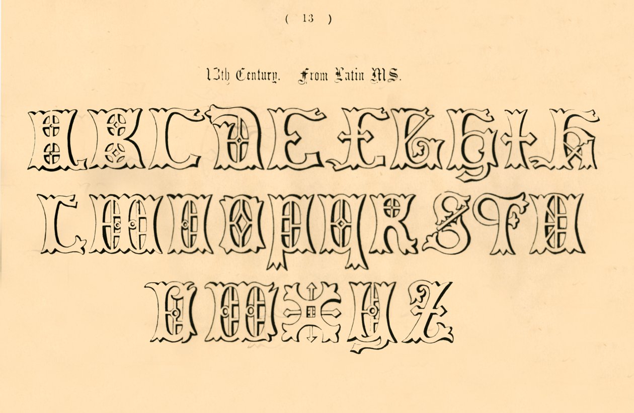 13e Eeuw. Uit Latijns MS., 1862 door Unbekannt
