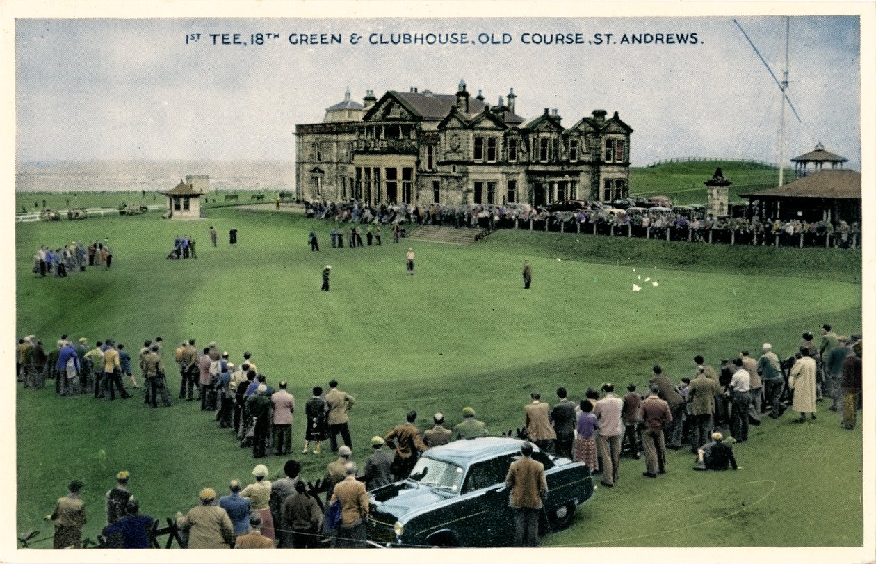 1e Tee, 18e Green & Clubhuis, Old Course, St. Andrews door Unbekannt