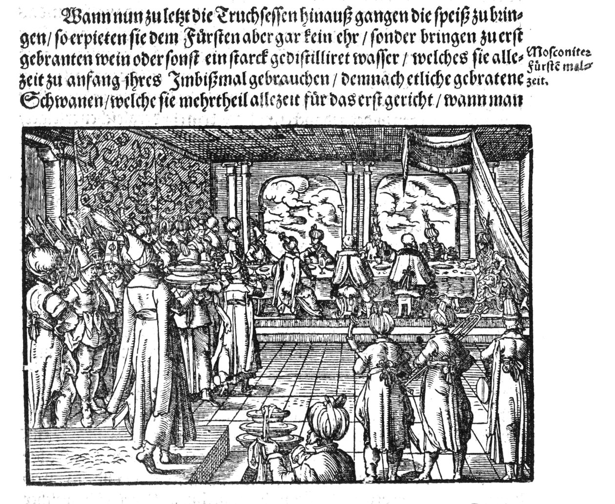 Een maaltijd van de tsaar uit Die Moskouitische Chronica door S. Herberstein door Unbekannt