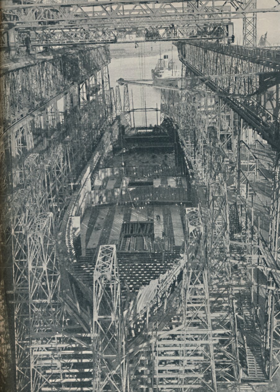 Een Nest van Staal. Cunard White Star lijnschip Georgic in aanbouw, 1927-1929, 1936 door Unbekannt