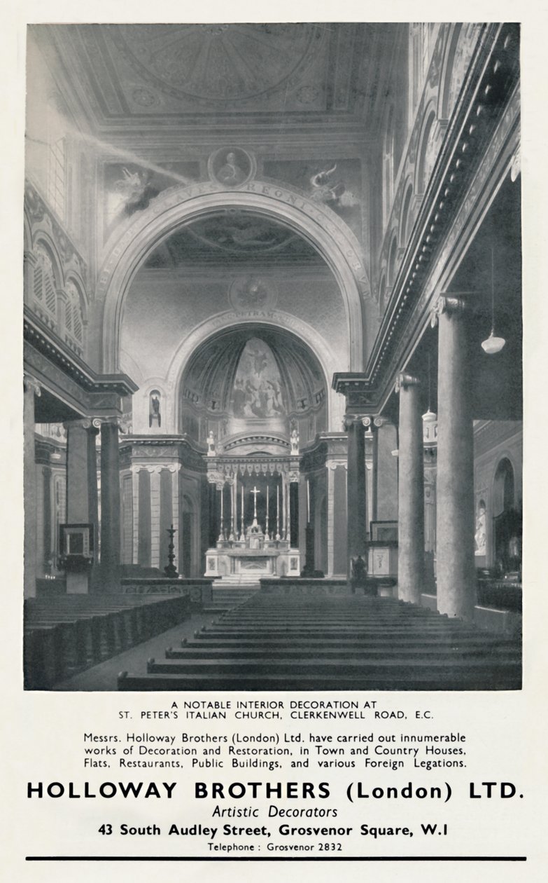 Een Opmerkelijke Interieurdecoratie in de Italiaanse Kerk van St. Peter door Unbekannt