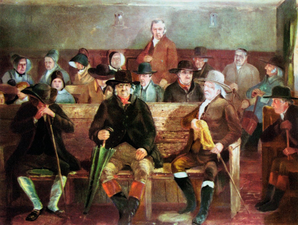 Een Quaker bijeenkomst, 1839 door Unbekannt