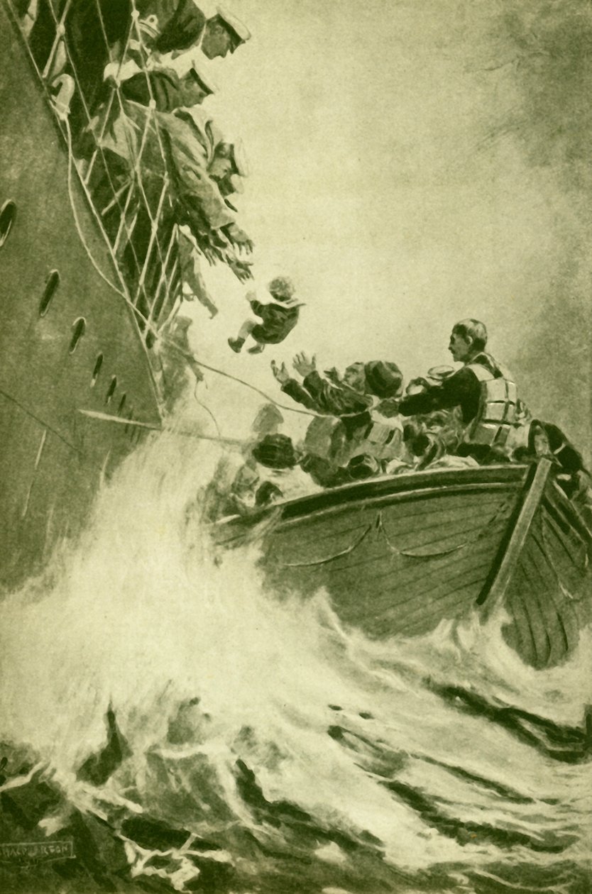 Een redding op zee, c1930 door Unbekannt