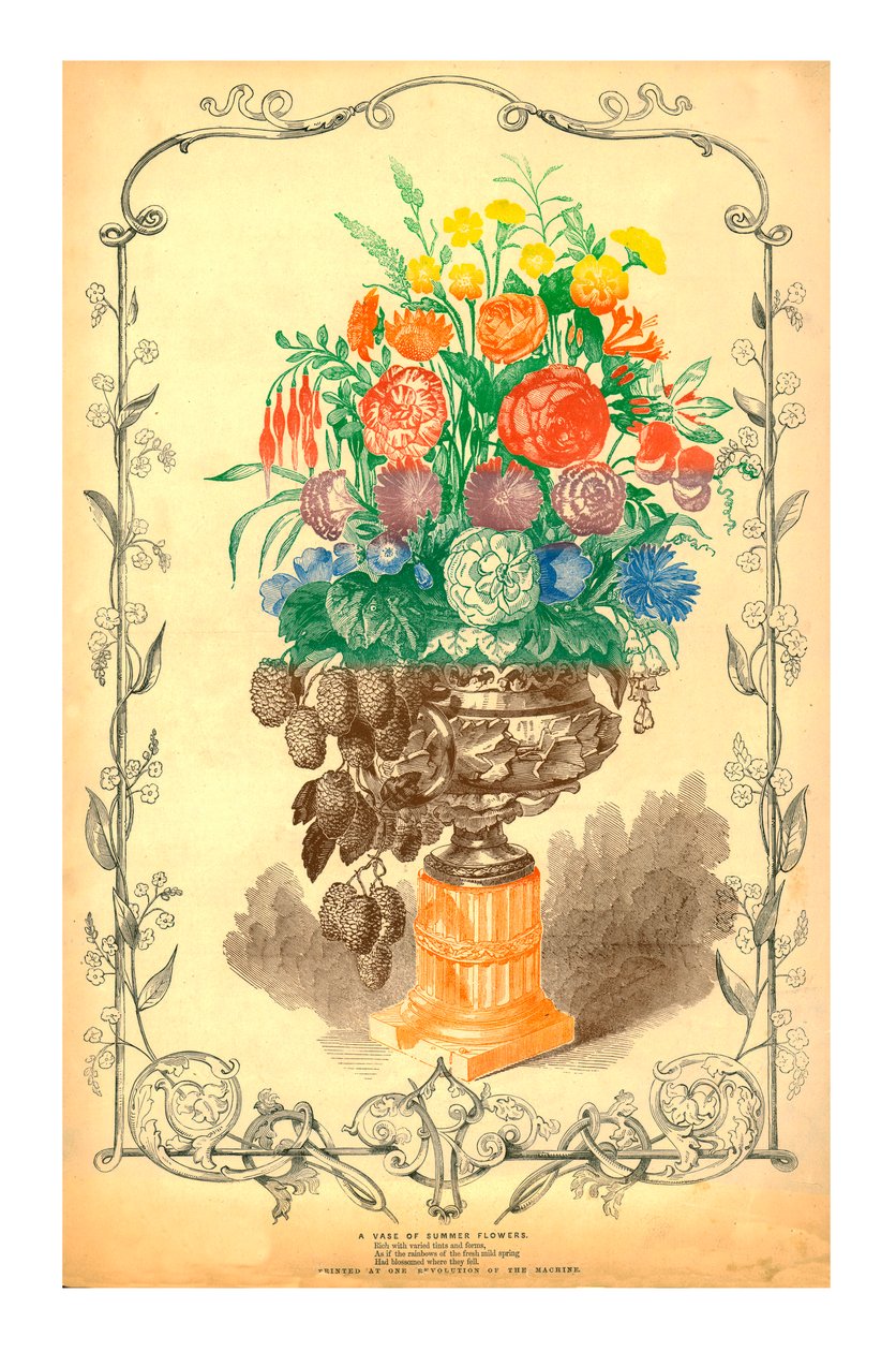 Een vaas met zomerbloemen, 1849 door Unbekannt