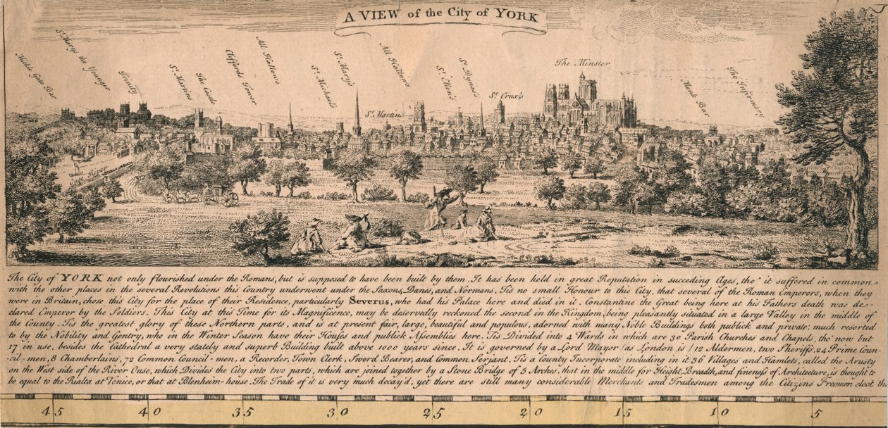Een uitzicht op de stad York, ca. 1770s door Unbekannt